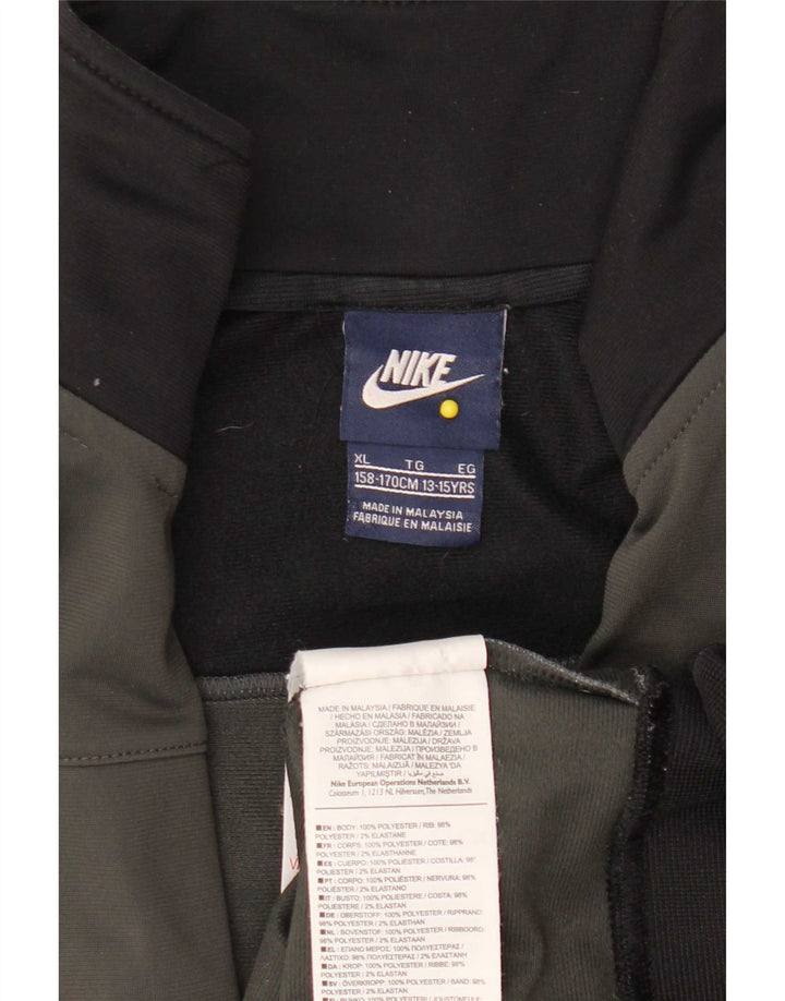 Спортивный костюм Nike для мальчиков, верхняя куртка 13–14 лет, XL, серый полиэстер с цветными блоками