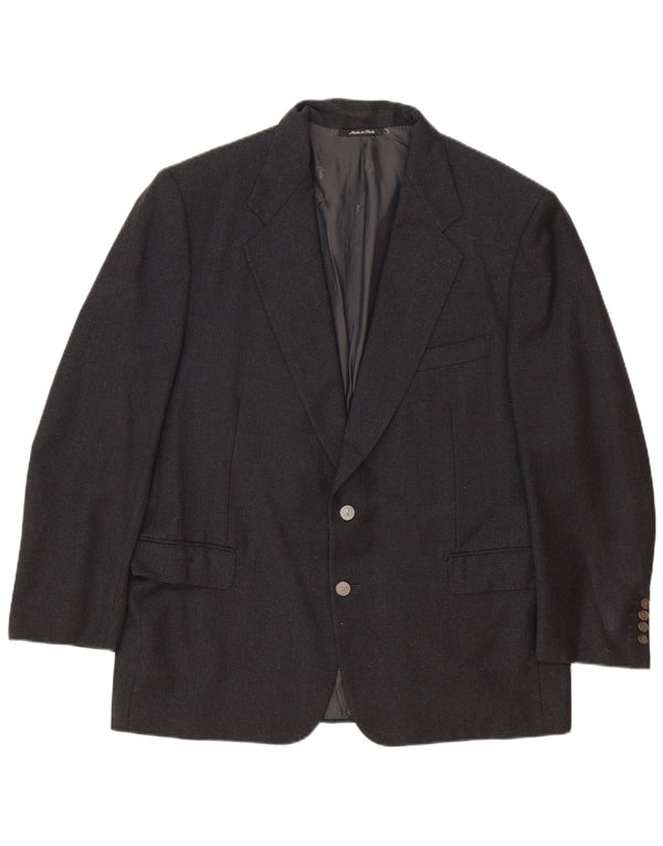 Yves Saint Laurent Mens 2 Button Blazer Jacket IT 56 3XL Grey Wool Classic