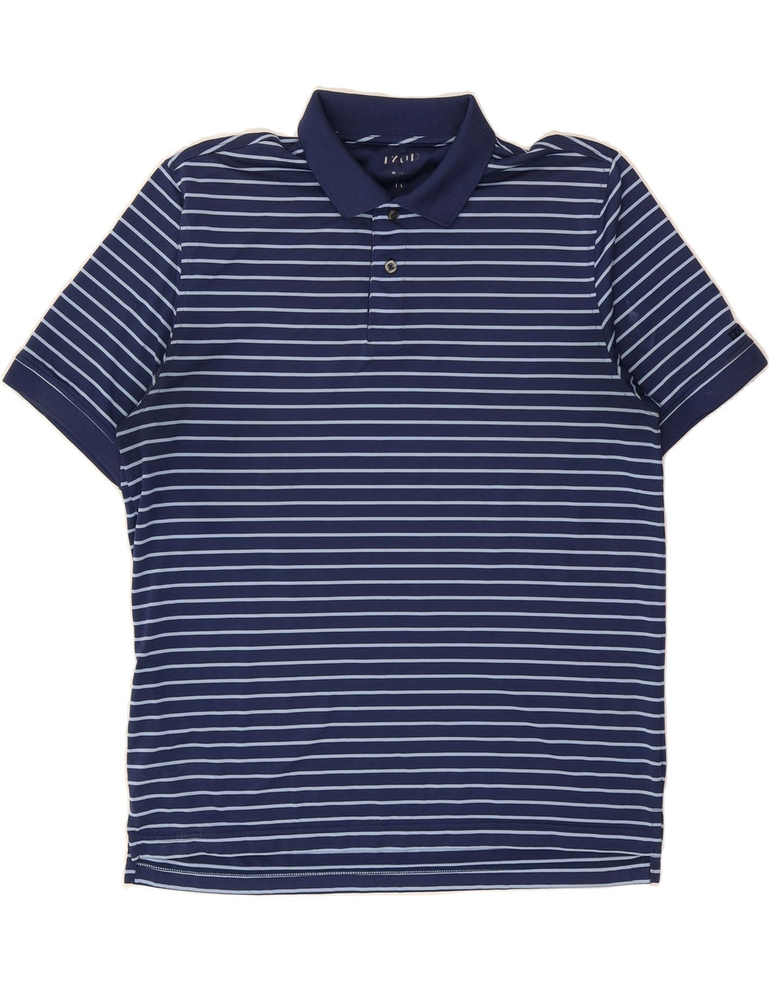 IZOD Mens Polo Shirt Large Navy Blue Pinstripe Vintage Izod and Second-Hand Izod from Messina Hembry 