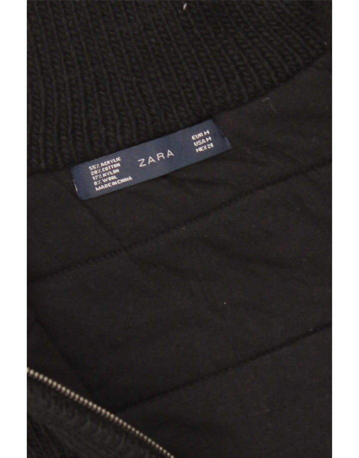 Женский вязаный жилет Zara UK 14, средний черный акрил