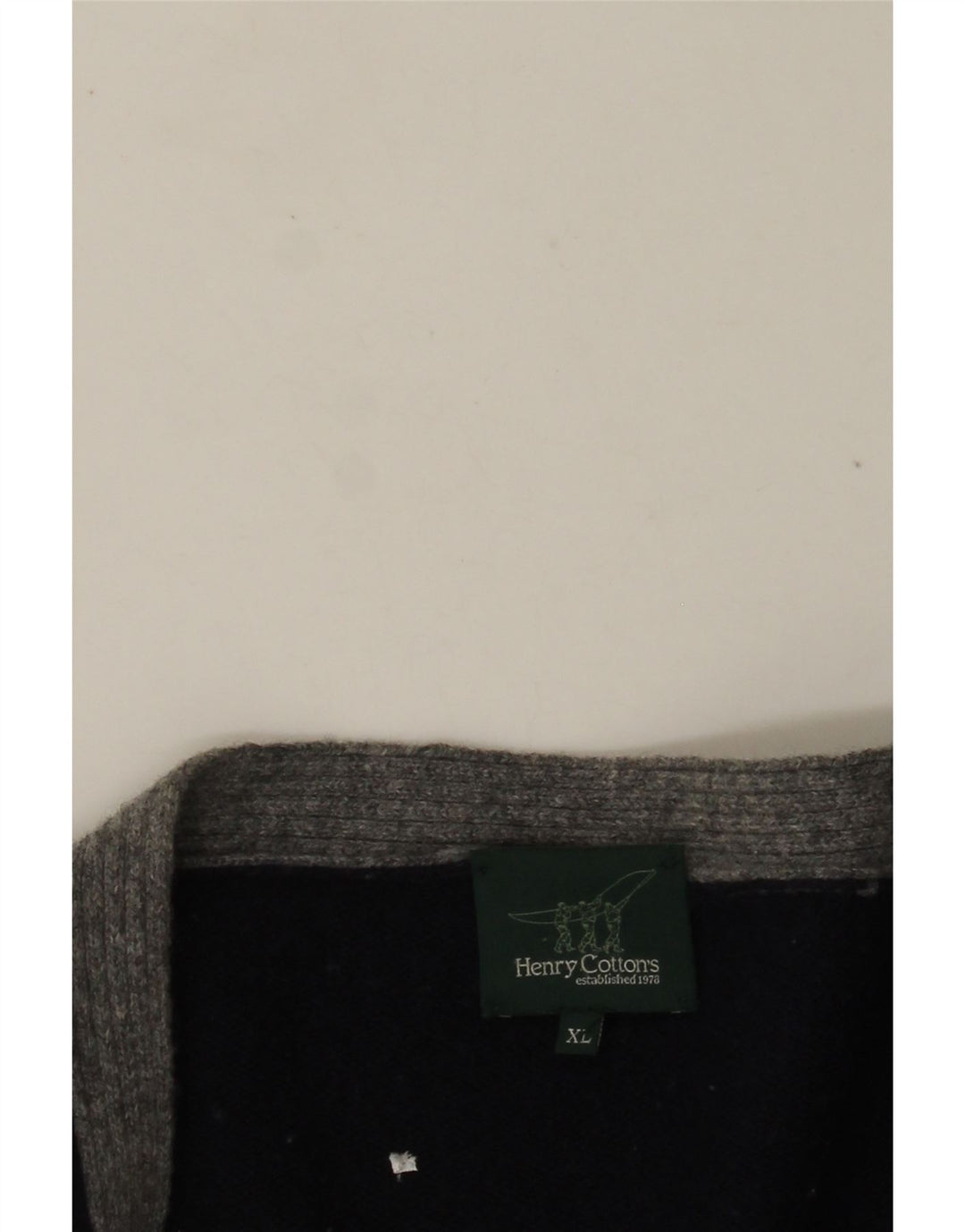 HENRY COTTONS Мужской свитер-кардиган XL Темно-синий с цветными блоками