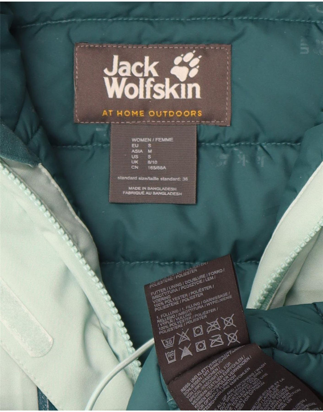 Женская стеганая куртка оверсайз с капюшоном Jack Wolfskin, Великобритания, 8/10, маленькая, зеленая