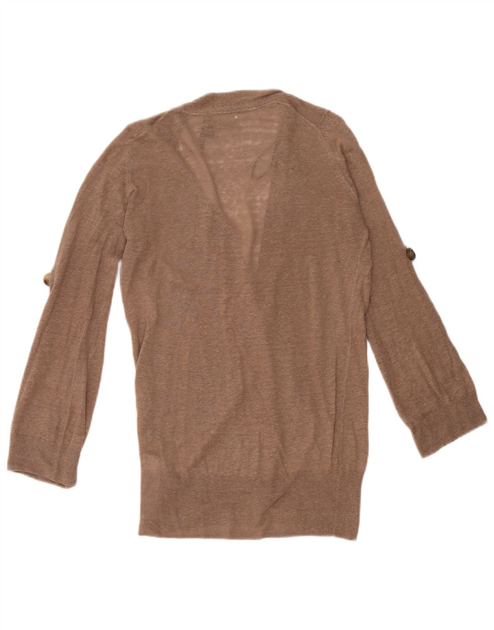 Женский кардиган Massimo Dutti UK 10, маленький коричневый льняной свитер
