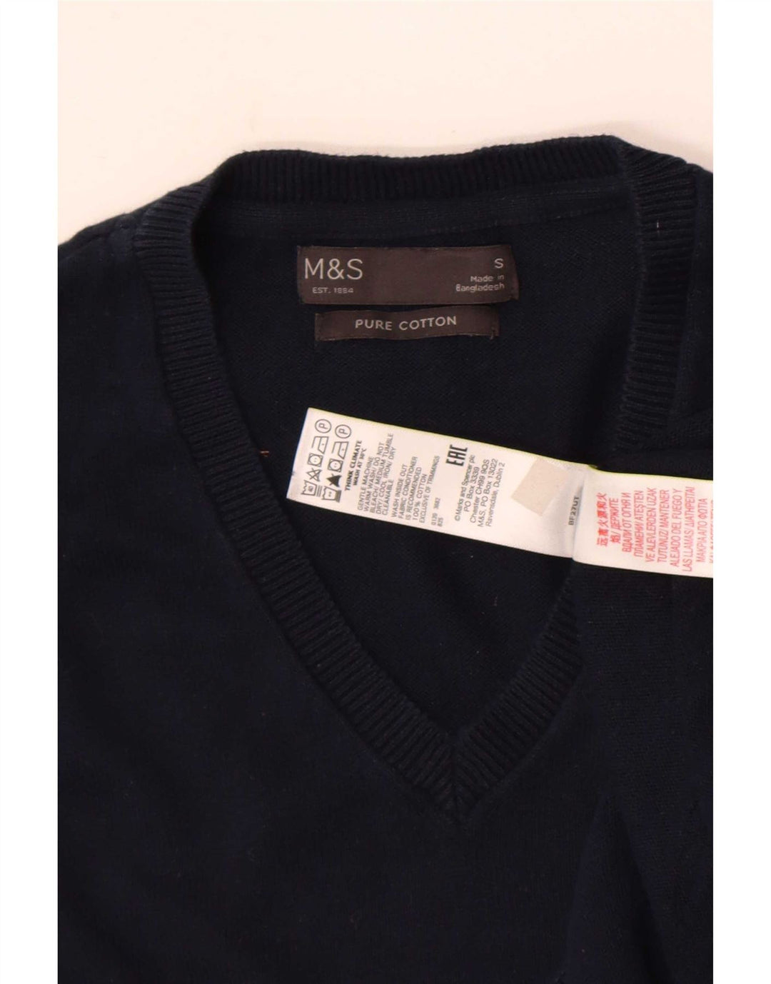 Мужская майка Marks & Spencer, маленькая, темно-синяя, хлопковая