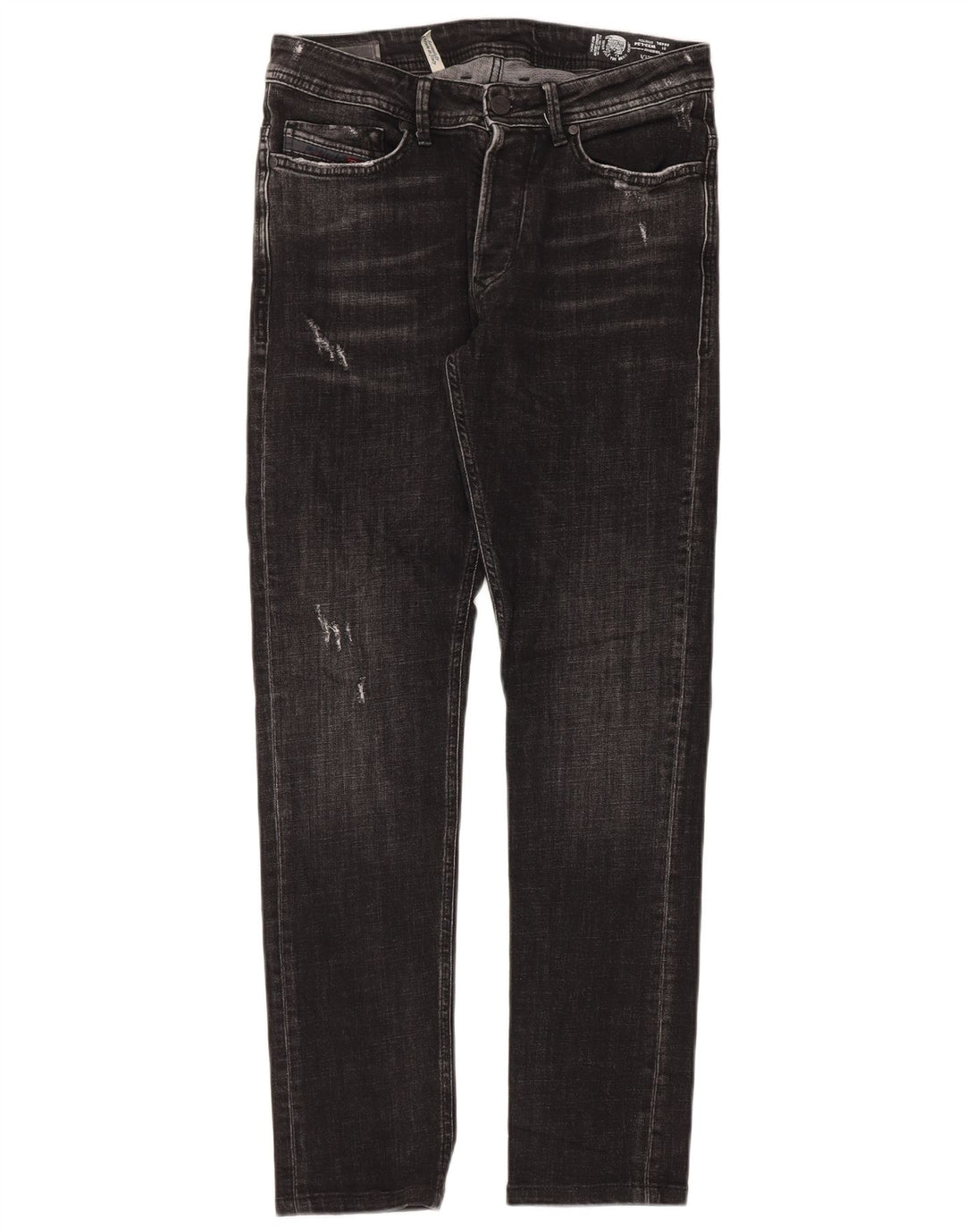 Мужские потертые узкие джинсы Diesel W33 L30, черный хлопок