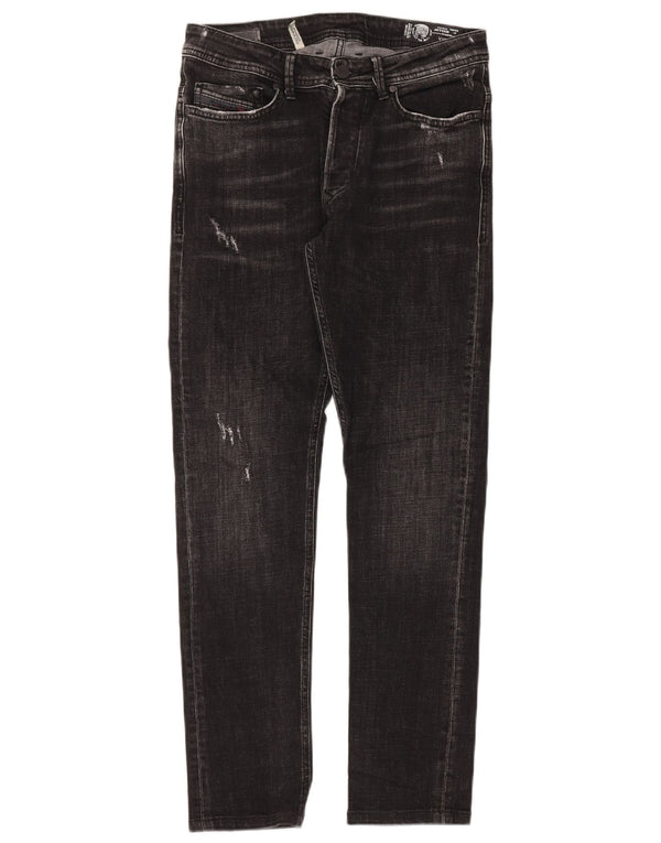 Мужские потертые узкие джинсы Diesel W33 L30, черный хлопок