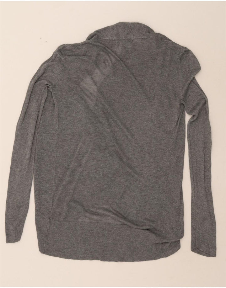 MOSSIMO Womens Longline Open Cardigan Sweater UK 12 Medium Grey Rayon Vintage Mossimo and Second-Hand Mossimo from Messina Hembry 