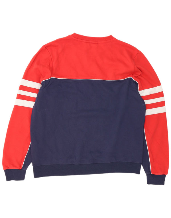 Мужской свитшот Fila, джемпер XL, красный, хлопок с цветными блоками