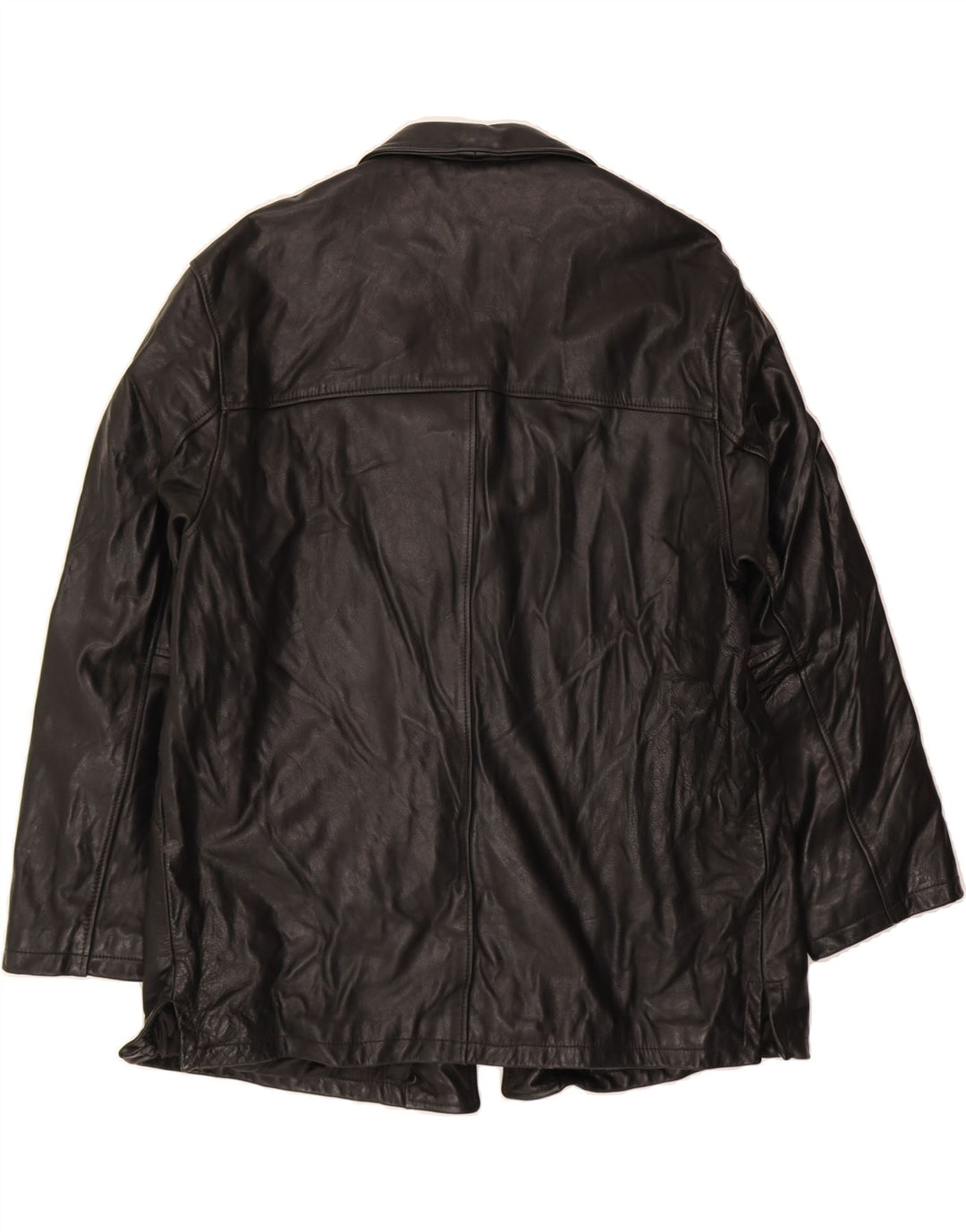 VINTAGE Mens Leather Jacket UK 44 2XL Black Leather Vintage Vintage and Second-Hand Vintage from Messina Hembry 