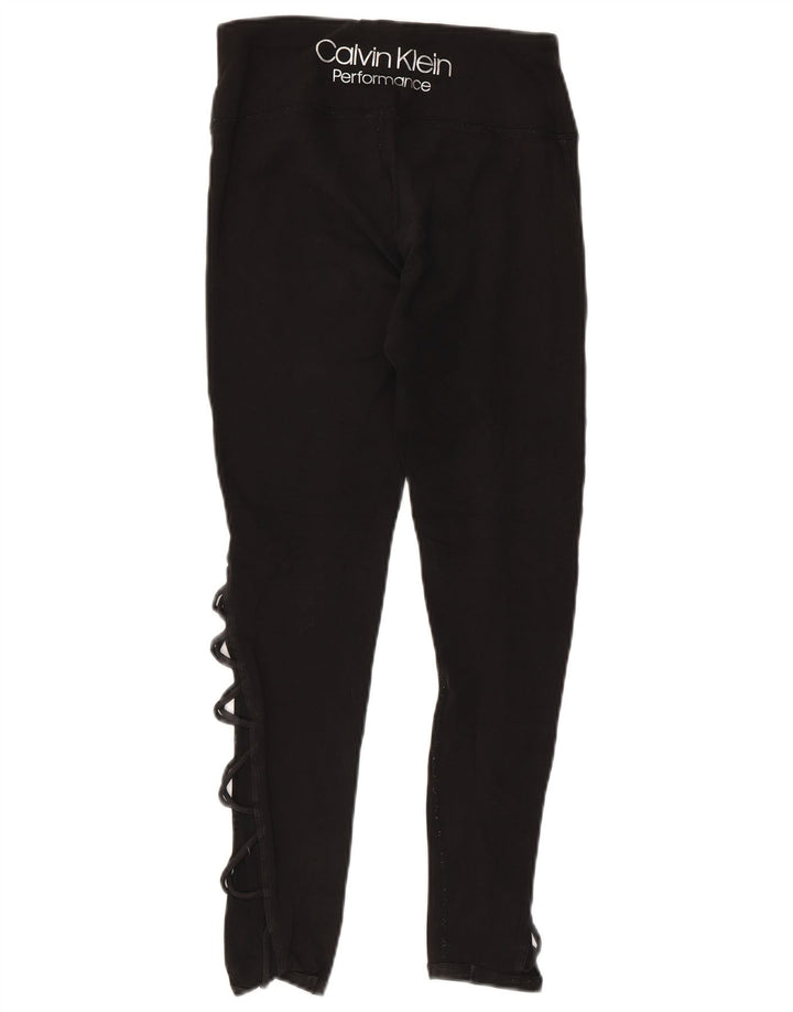 Женские леггинсы с рисунком CALVIN KLEIN UK 10, маленькие черные хлопковые