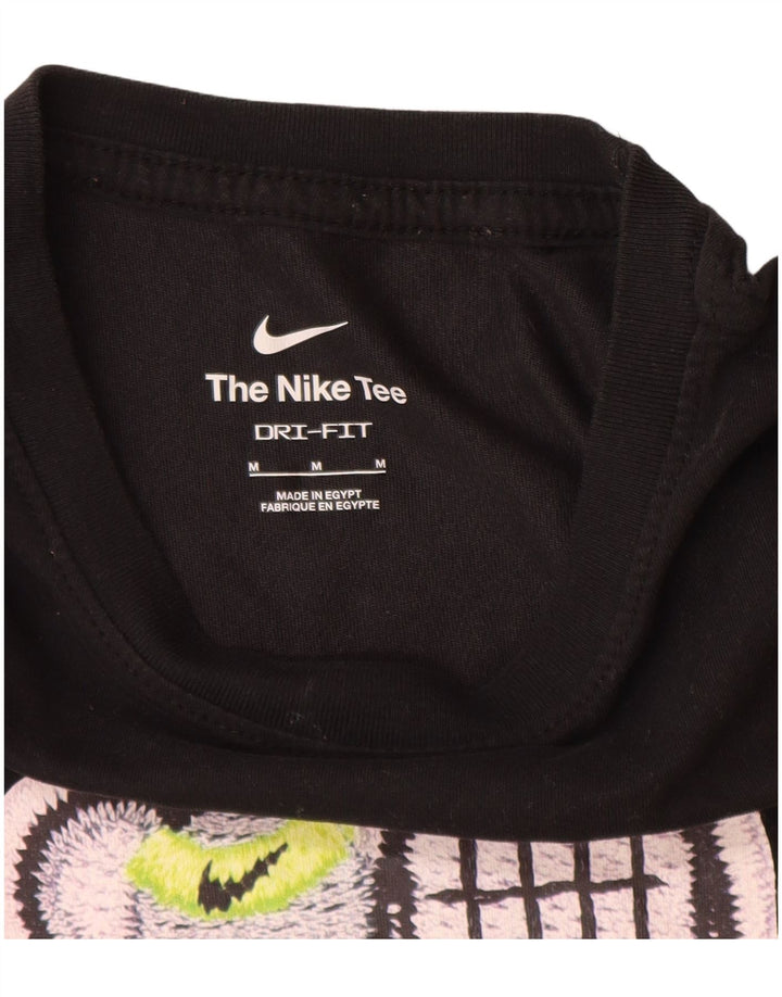 Мужская футболка Nike Dri Fit с графическим рисунком, средний черный хлопковый топ