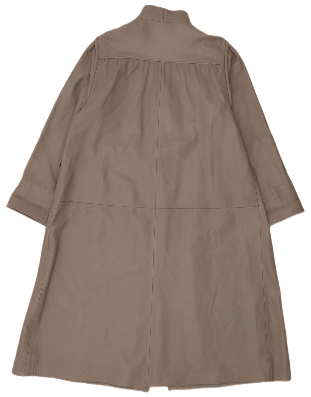 Винтажное женское кожаное пальто оверсайз IT 44 Medium Grey
