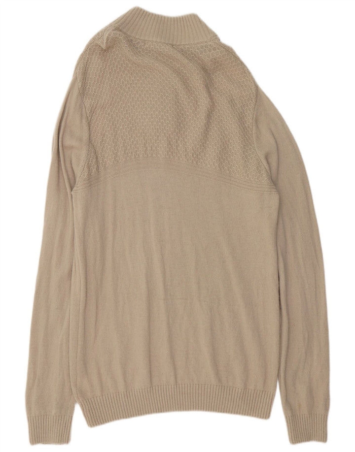 Crew Clothing Мужской джемпер на пуговицах, свитер XL, серый из овечьей шерсти