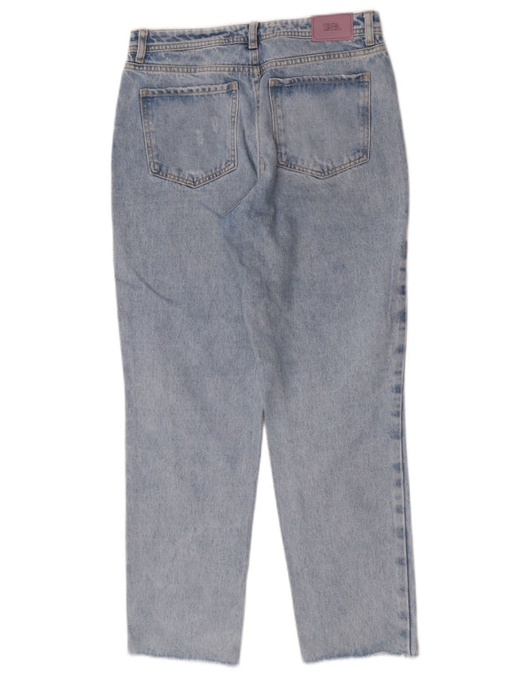 Женские потертые джинсы с высокой талией Zara EU 34 2XS W24 L27, синий хлопок