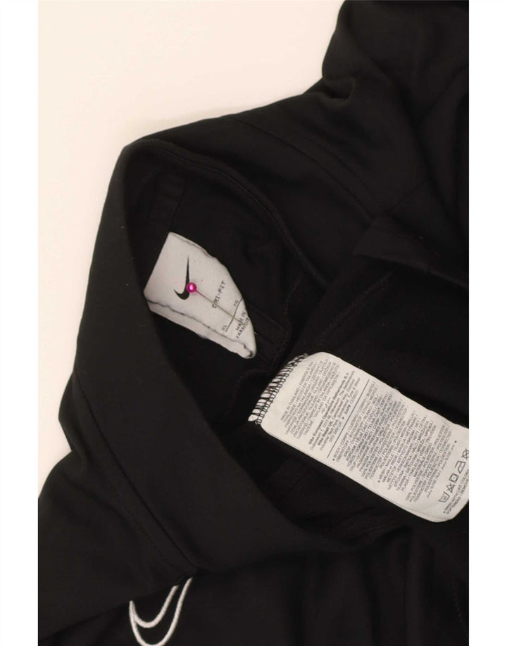 Мужской пуловер с воротником на молнии Nike Dri Fit XL, черный цветной блок