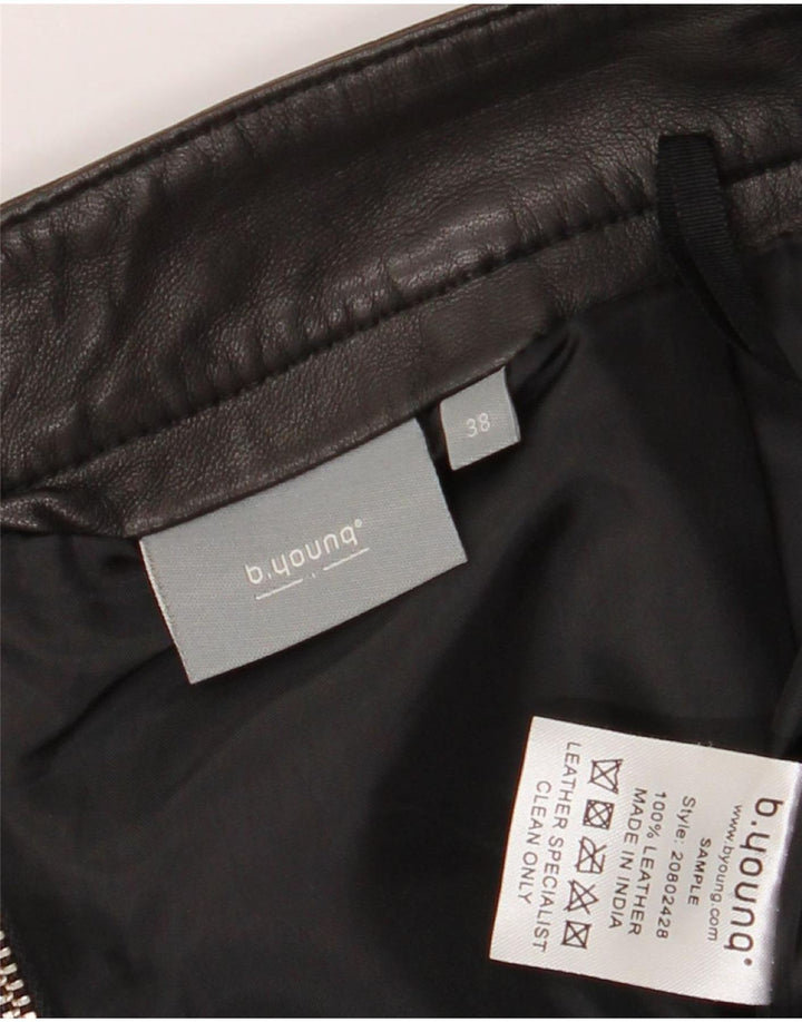 Женская мини-кожаная юбка B.Young EU 38 Medium W30, черная кожа