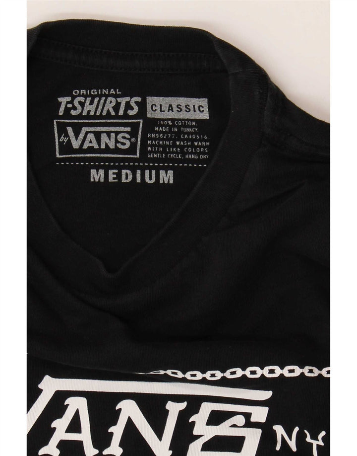Мужская футболка классического кроя с графическим рисунком Vans, средний черный хлопковый топ