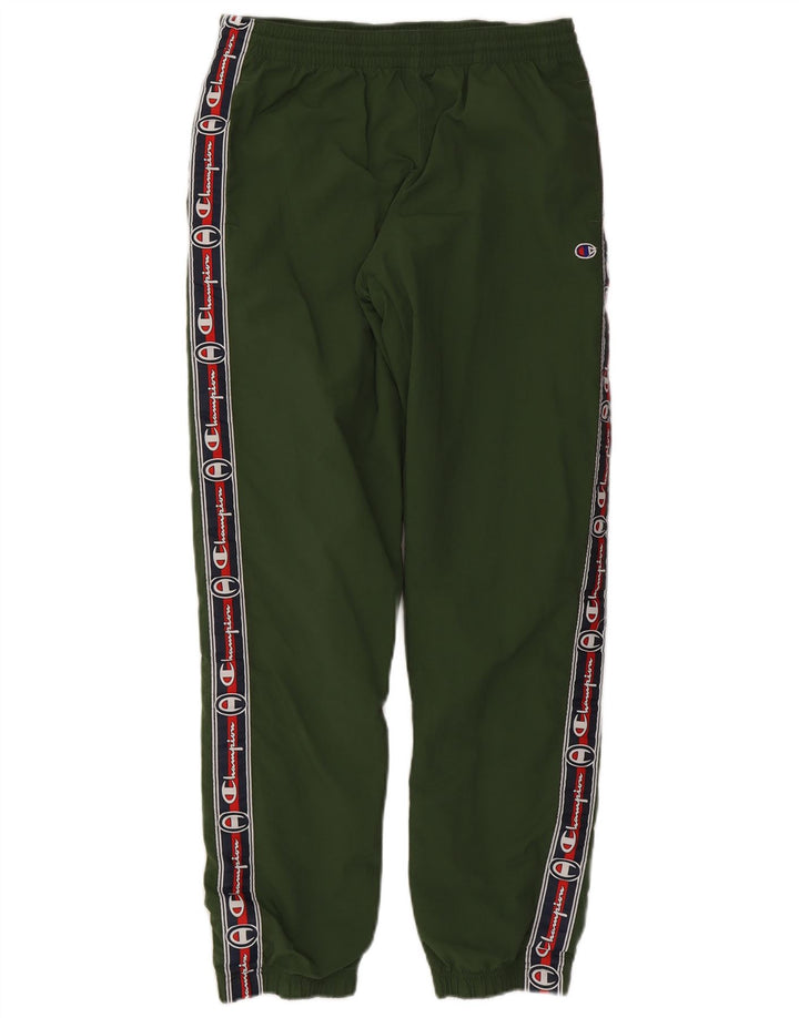CHAMPION Mens Graphic Tracksuit Trousers Joggers Medium  Green Polyamide