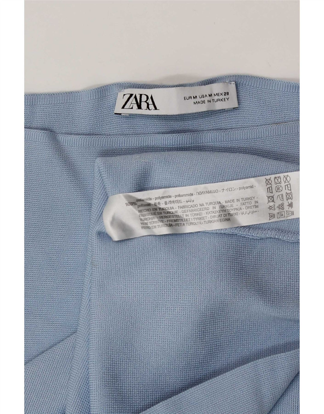 Женский укороченный топ с открытыми плечами Zara UK 12, средний синий полиамид