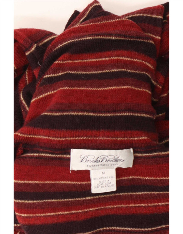 Женский джемпер с высоким воротником Brooks Brothers UK 12, средний красный в полоску