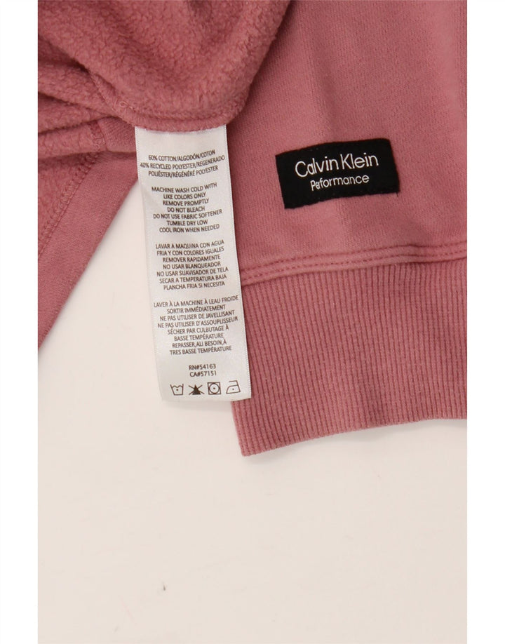 CALVIN KLEIN Womens Oversized Graphic Sweatshirt Jumper UK 16 Large Pink Vintage Calvin Klein and Second-Hand Calvin Klein from Messina Hembry 