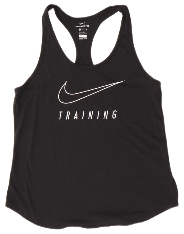 Nike Womens Athletic Cut Graphic Vest Top UK 12 Medium Black Polyester
