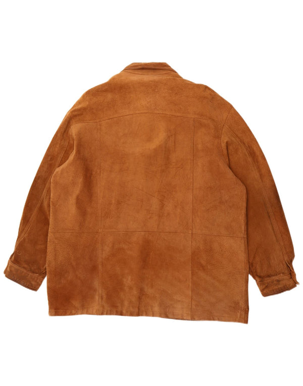 Винтажная мужская замшевая рубашка IT 58 2XL Коричневая