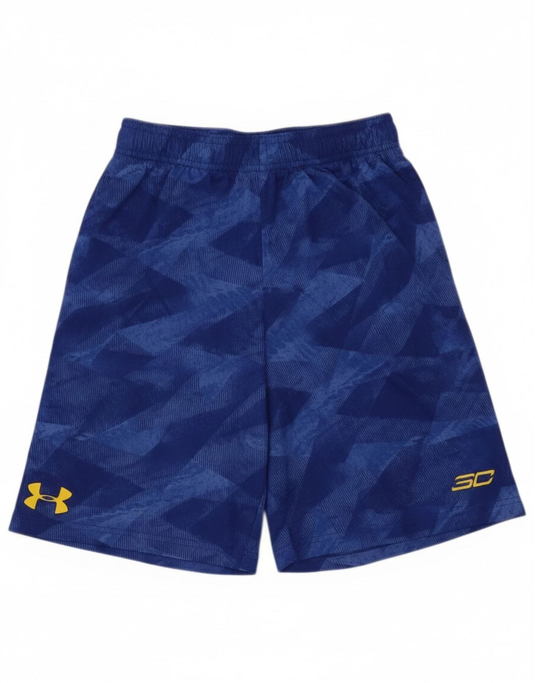 Спортивные шорты Under Armour для мальчиков 9–10 лет, средние синие с геометрическим рисунком