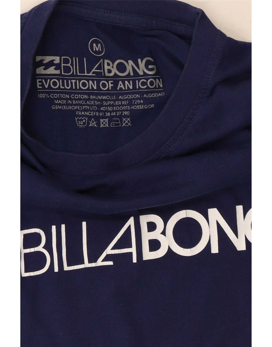 Billabong Мужская футболка с рисунком Топ среднего размера, темно-синий, хлопок