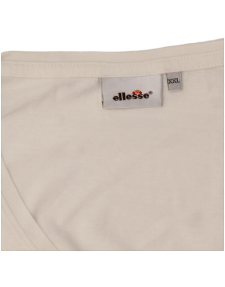 ELLESSE Womens Graphic T-Shirt Top UK 20 2XL White