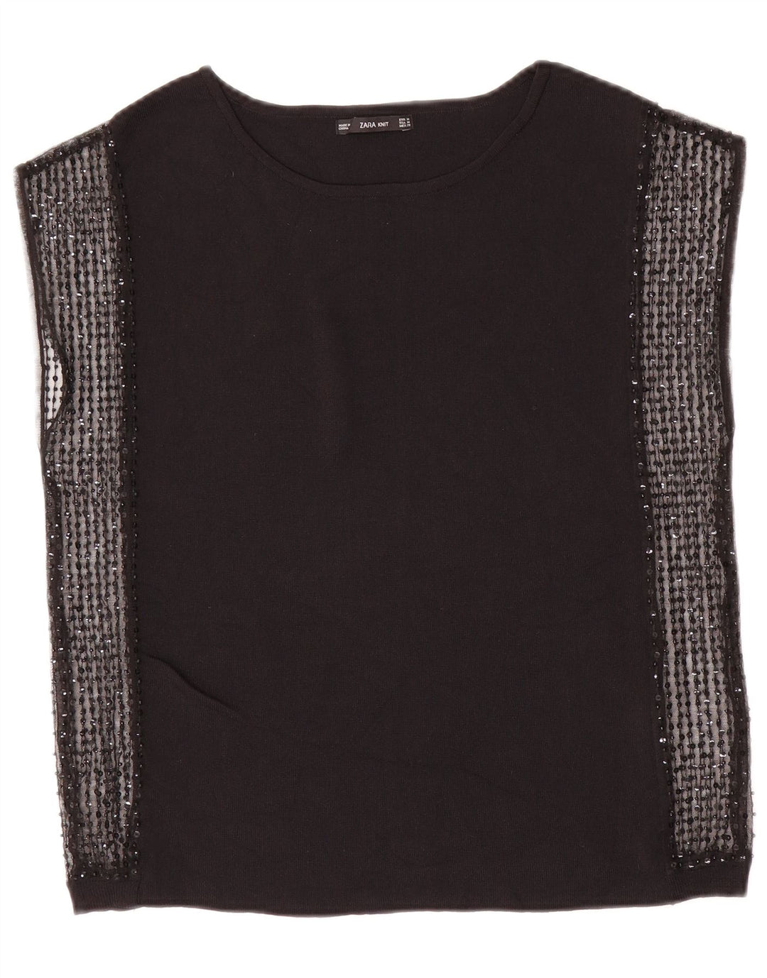 Женская блузка без рукавов Zara UK 12, средний черный