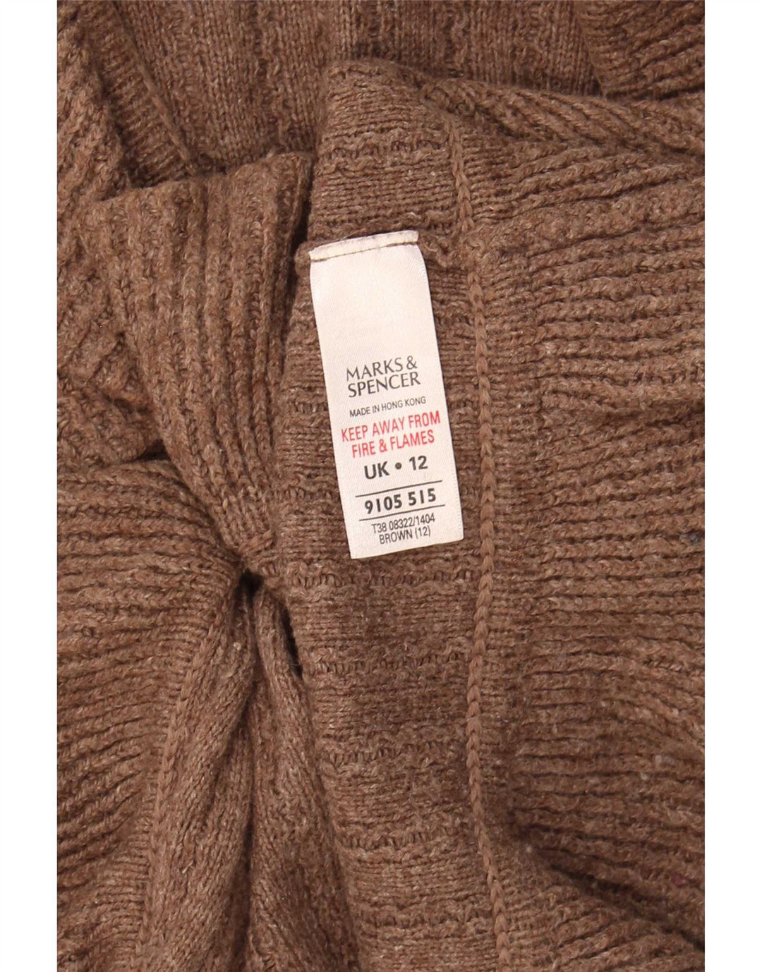 Женский кардиган Marks & Spencer UK 12, хлопковый средний коричневый цвет