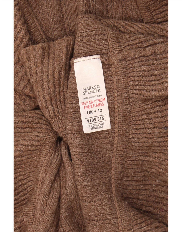 Женский кардиган Marks & Spencer UK 12, хлопковый средний коричневый цвет