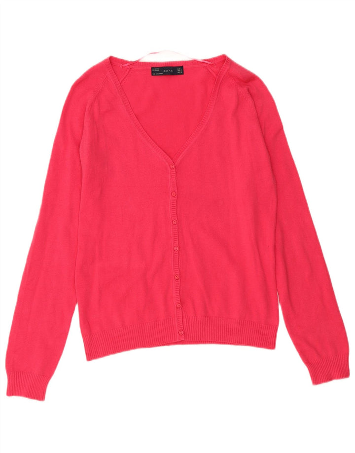 Женский кардиган Zara UK 14, большой розовый