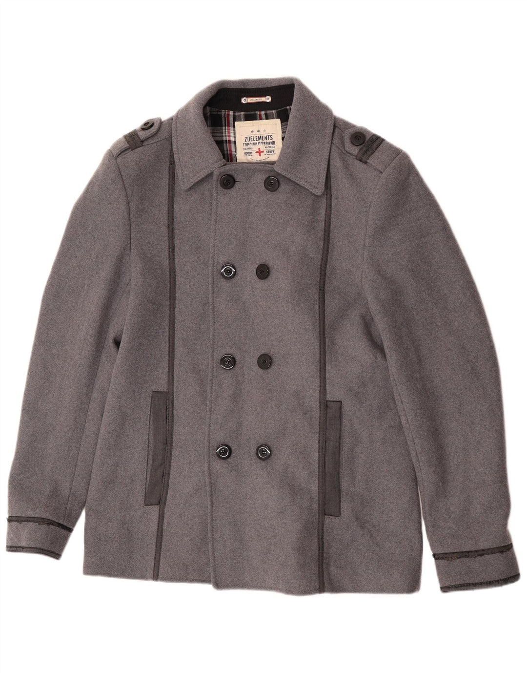 Мужское полупальто Zu Elements UK 42 XL серое шерстяное
