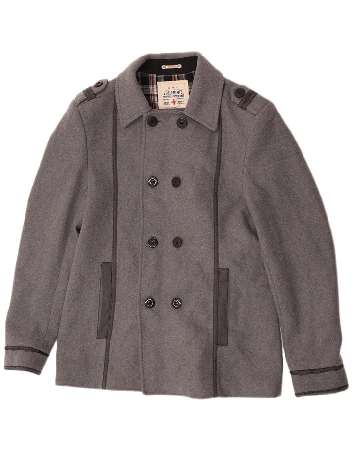 Мужское полупальто Zu Elements UK 42 XL серое шерстяное