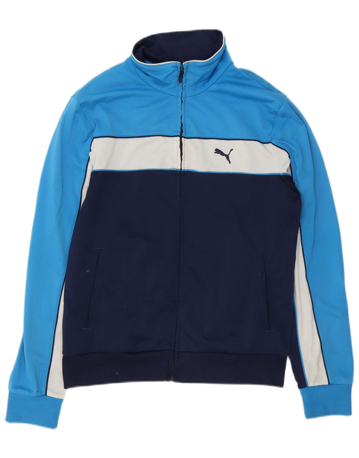 Мужской спортивный костюм Puma, верхняя куртка среднего размера, темно-синий, с цветными блоками