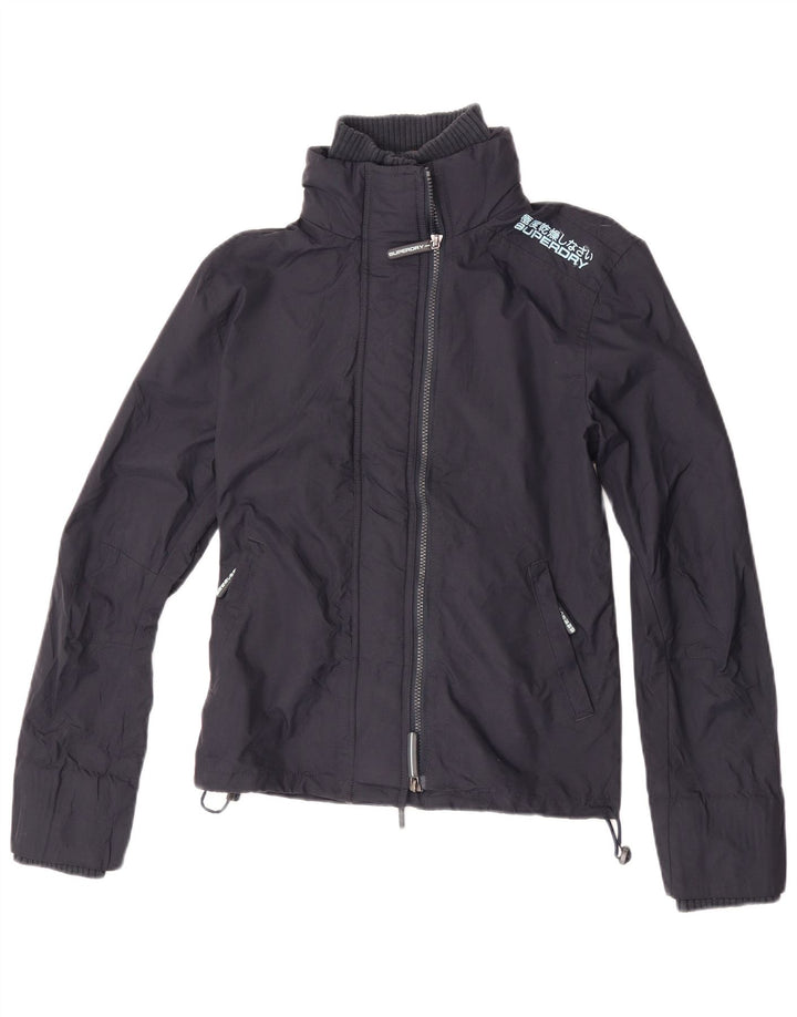 Женская дождевик Superdry UK 16, большой темно-синий, нейлон