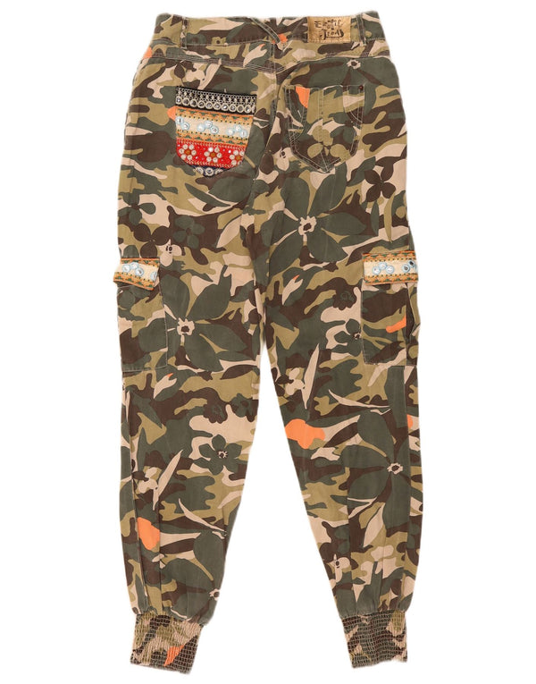 Женские брюки карго Desigual EU 38 Medium W29 L29, зеленый камуфляж