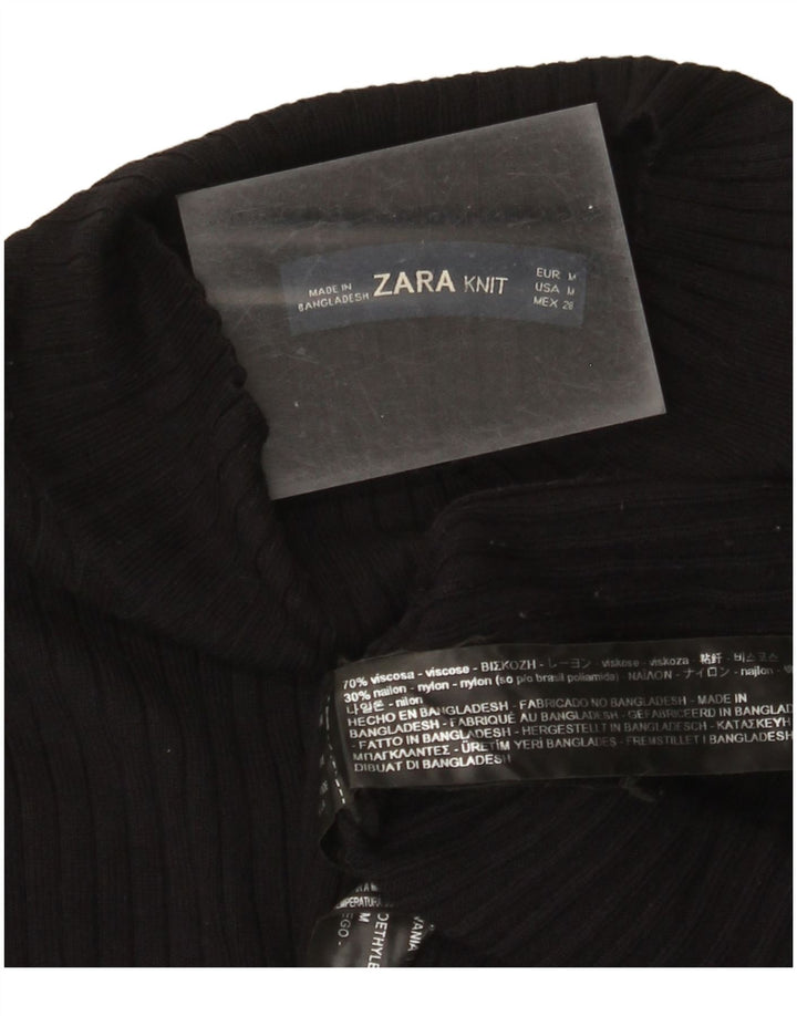 Женское платье-джемпер Zara UK 12, средний черный, вискоза