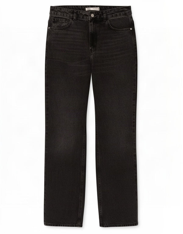 Женские прямые джинсы Zara с высокой посадкой EU 40 Medium W30 L31 Серые