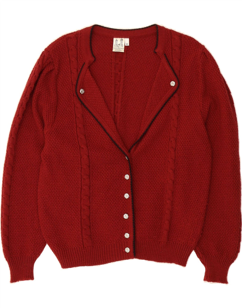 VINTAGE Womens Cardigan Sweater EU 44 XL Burgundy Polyacrylic Vintage Vintage and Second-Hand Vintage from Messina Hembry 