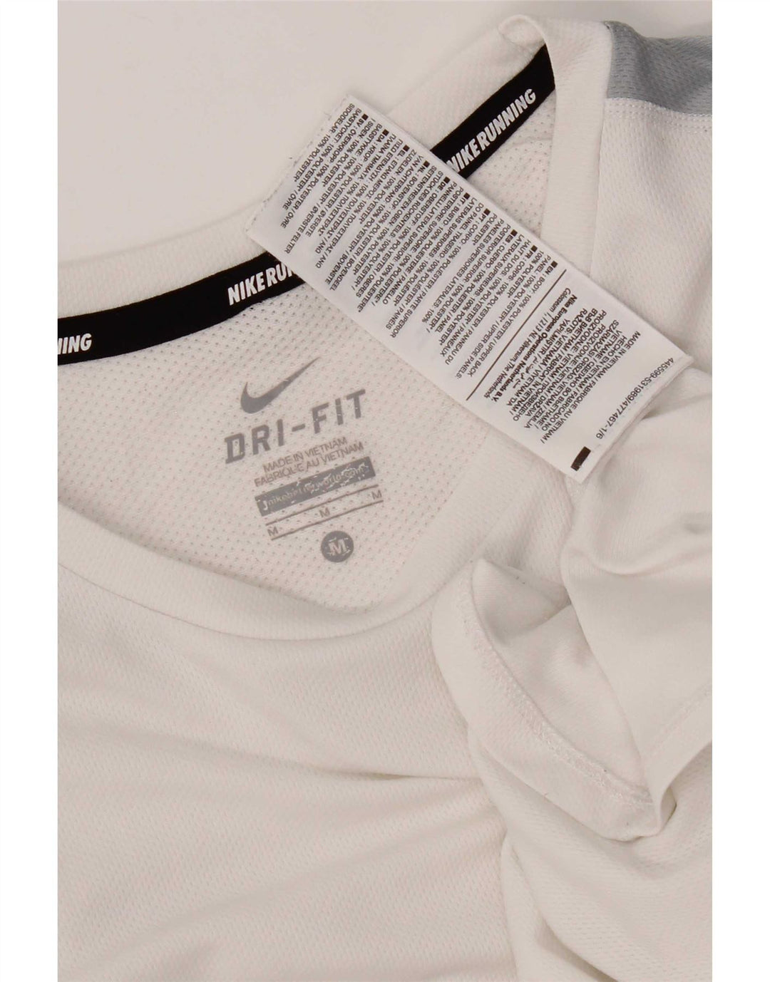 Мужская футболка Nike Dri Fit, средний белый полиэстер с цветными блоками