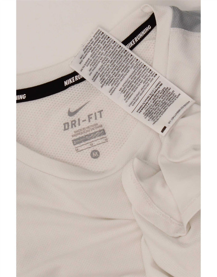 Мужская футболка Nike Dri Fit, средний белый полиэстер с цветными блоками