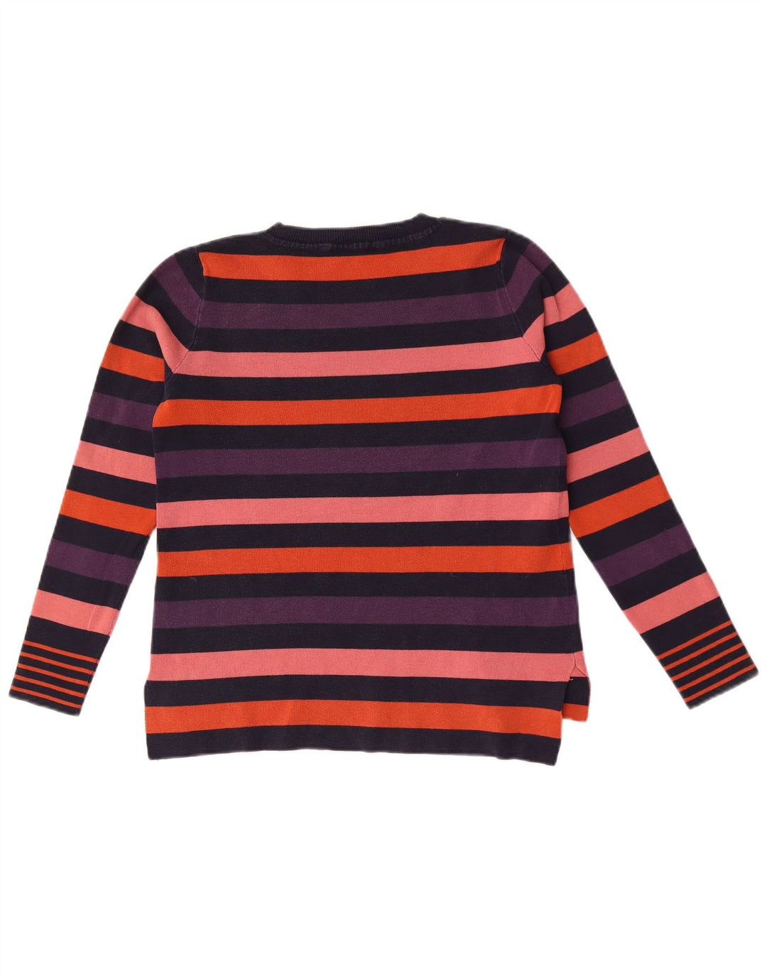 Oasis Женщины Crew Neck Джемпер Свитер UK 10 Маленький Многоцветный Полосатый