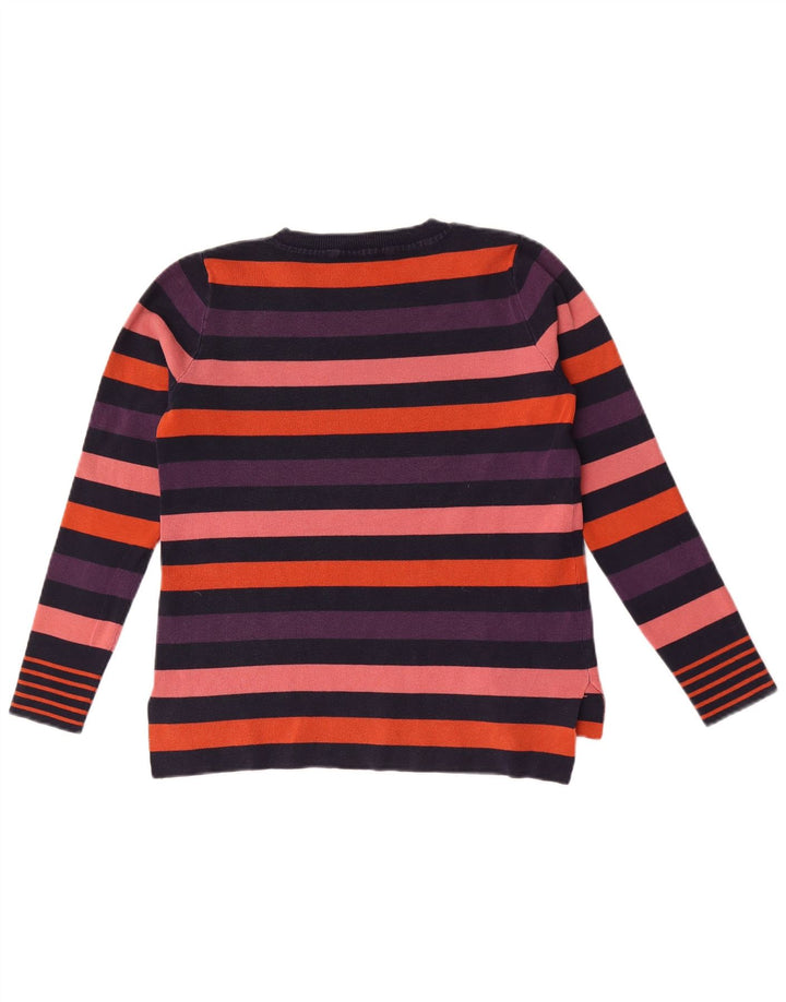 Oasis Женщины Crew Neck Джемпер Свитер UK 10 Маленький Многоцветный Полосатый