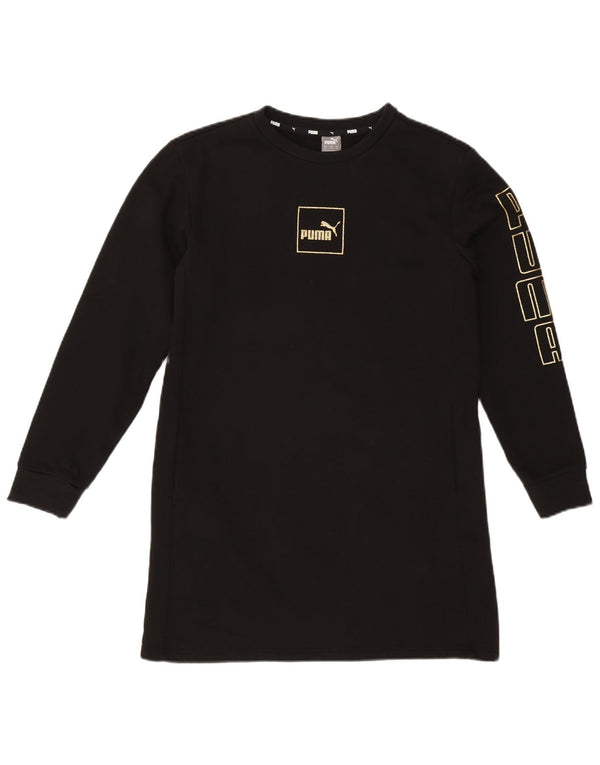 Женское платье-футболка с длинным рукавом с рисунком Puma UK 6 XS, черное