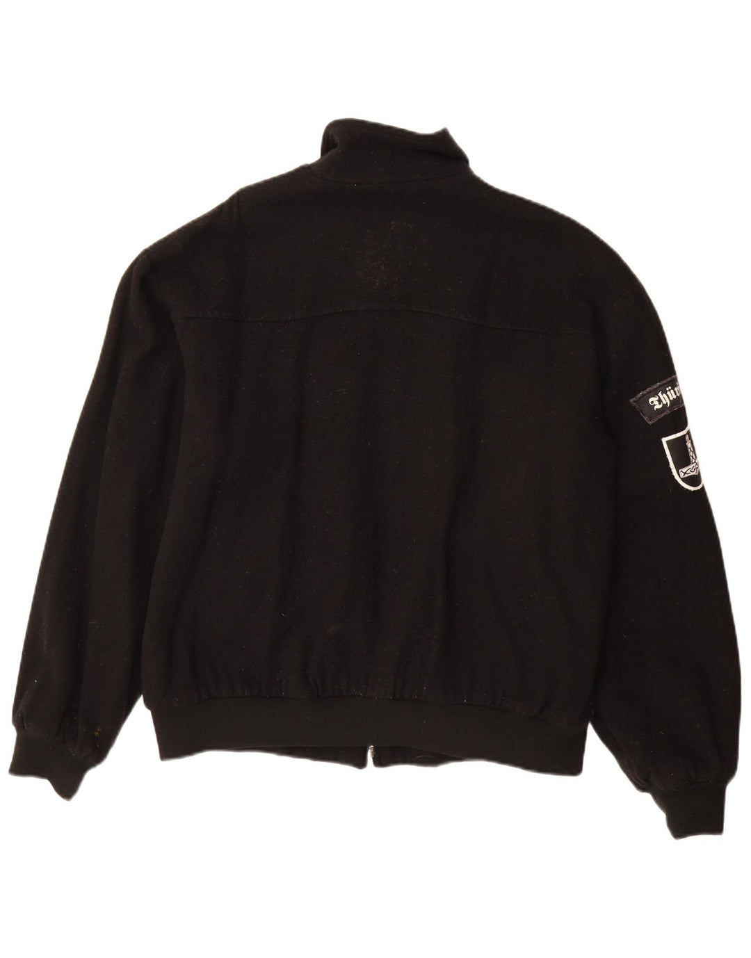 Винтажная мужская куртка-бомбер UK 40, большая черная шерсть