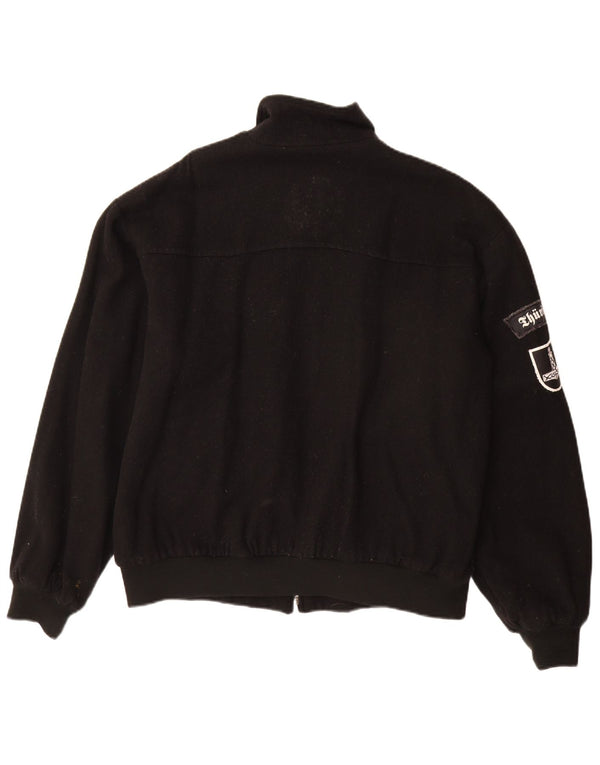 Винтажная мужская куртка-бомбер UK 40, большая черная шерсть