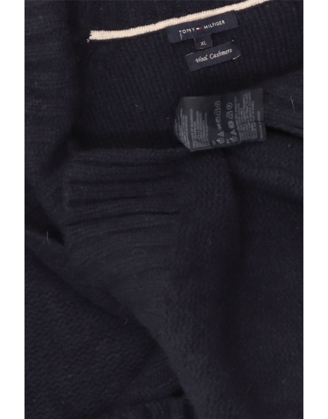 Женский джемпер с отложным воротником TOMMY HILFIGER UK 18 XL, темно-синий, шерсть